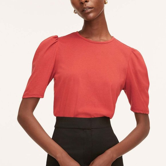 Rebecca Taylor | Red Puff-Sleeve Tee - Picture 1 of 4